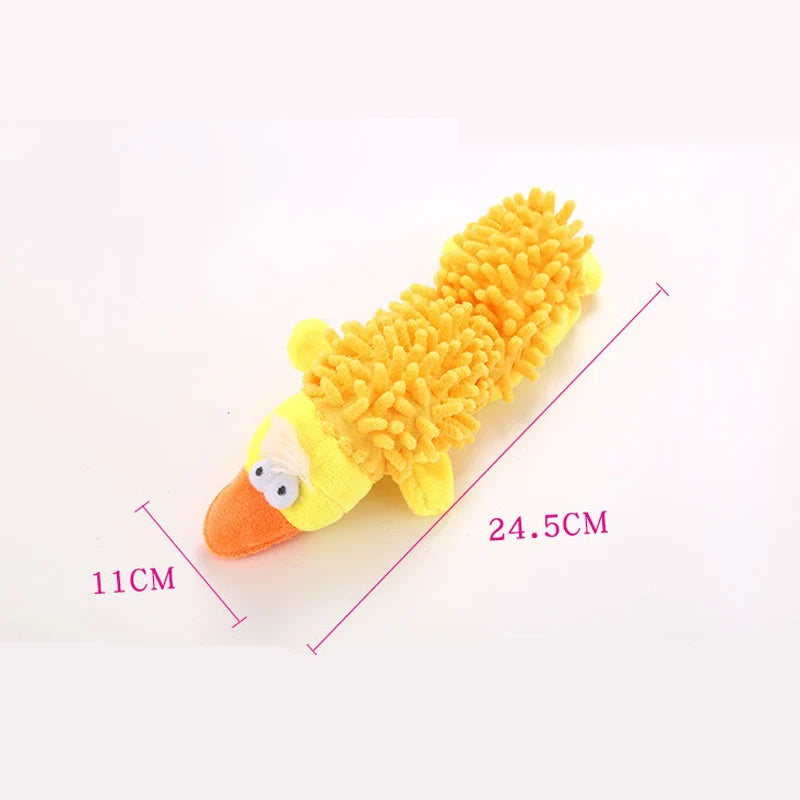 Plush Animal Squeaky Dog Toy – Cute Cartoon Style