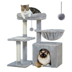 Cat Tree Tower with Condo, Hammock & Scratching Posts