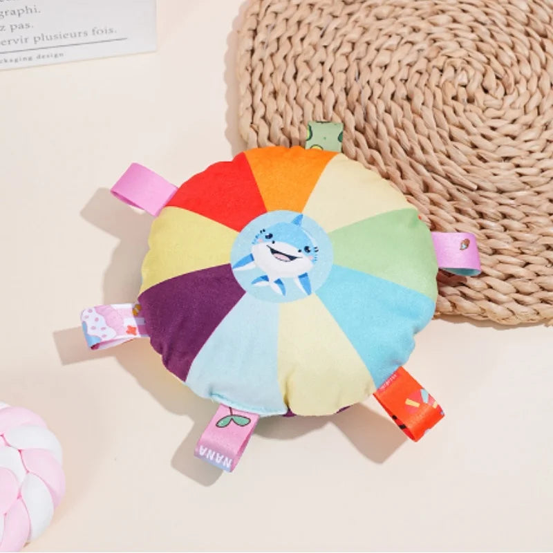 Colorful Plush Dog Chew Toy with Tags