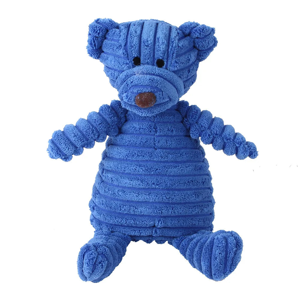 Corduroy Animal Plush Squeaky Dog Toy