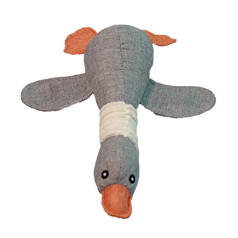 Durable Goose Squeaky Dog Toy – Plush Chew Toy
