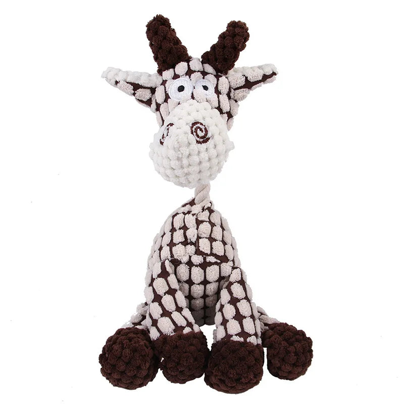 Corduroy Animal Plush Squeaky Dog Toy