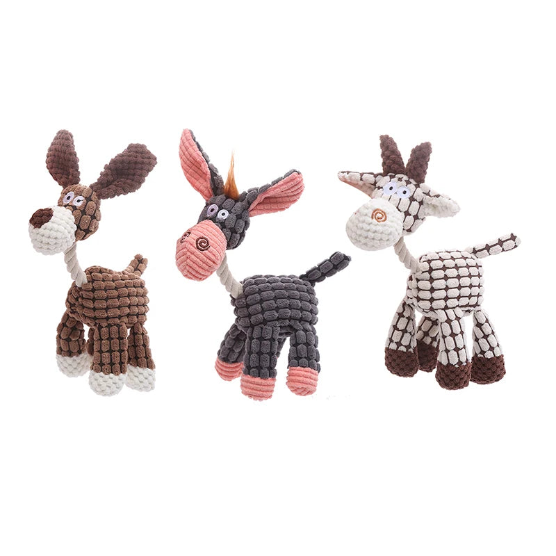 Plush Farm Animal Dog Toy – Squeaky & Durable
