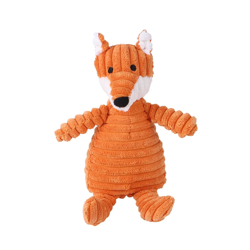 Corduroy Animal Plush Squeaky Dog Toy