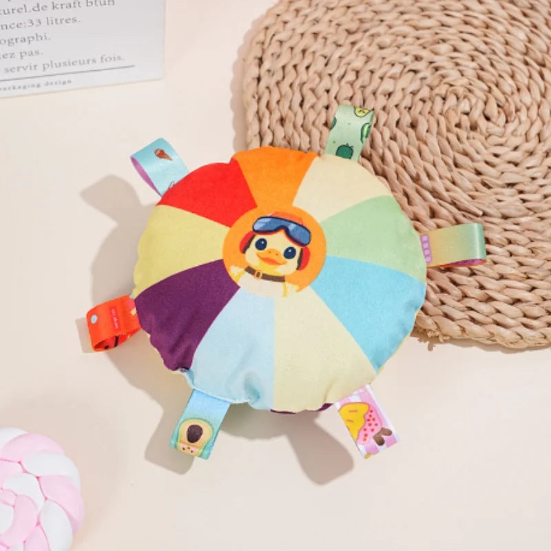 Colorful Plush Dog Chew Toy with Tags