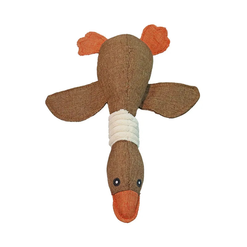 Durable Goose Squeaky Dog Toy – Plush Chew Toy