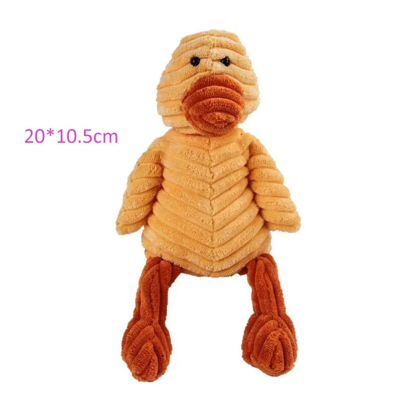 Corduroy Animal Plush Dog Toy with Squeaker