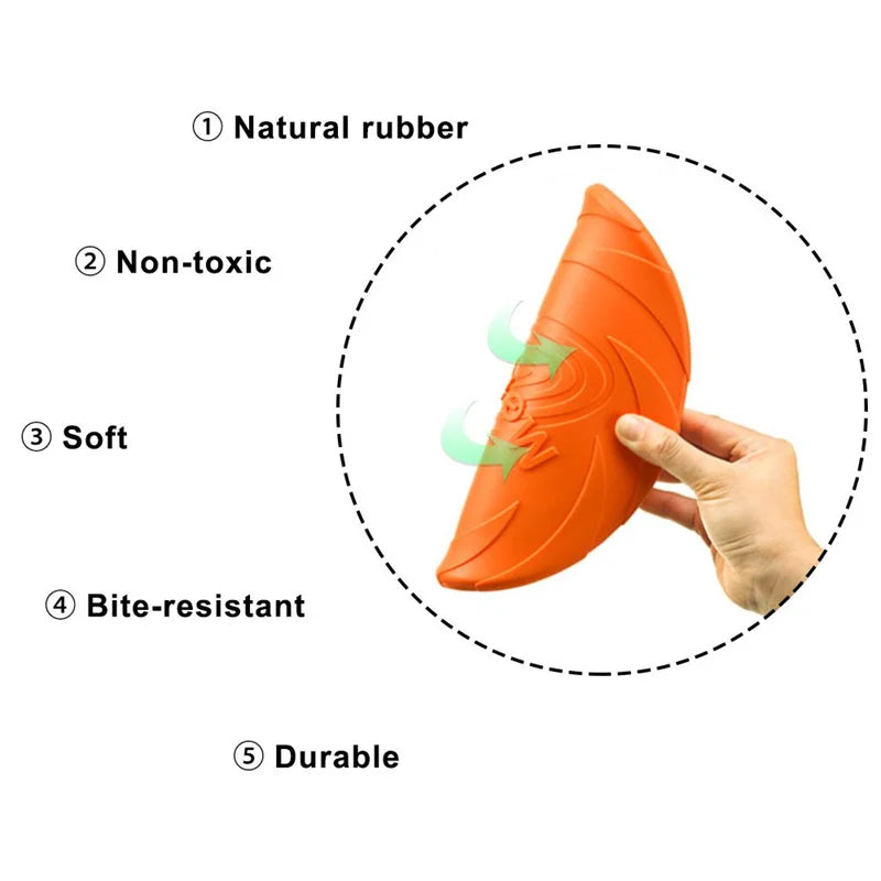 Durable Rubber Dog Frisbee Toy for Outdoor Play