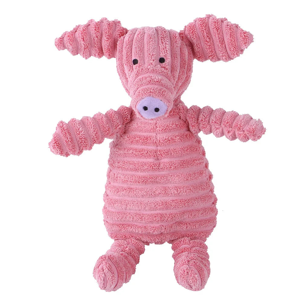 Corduroy Animal Plush Squeaky Dog Toy