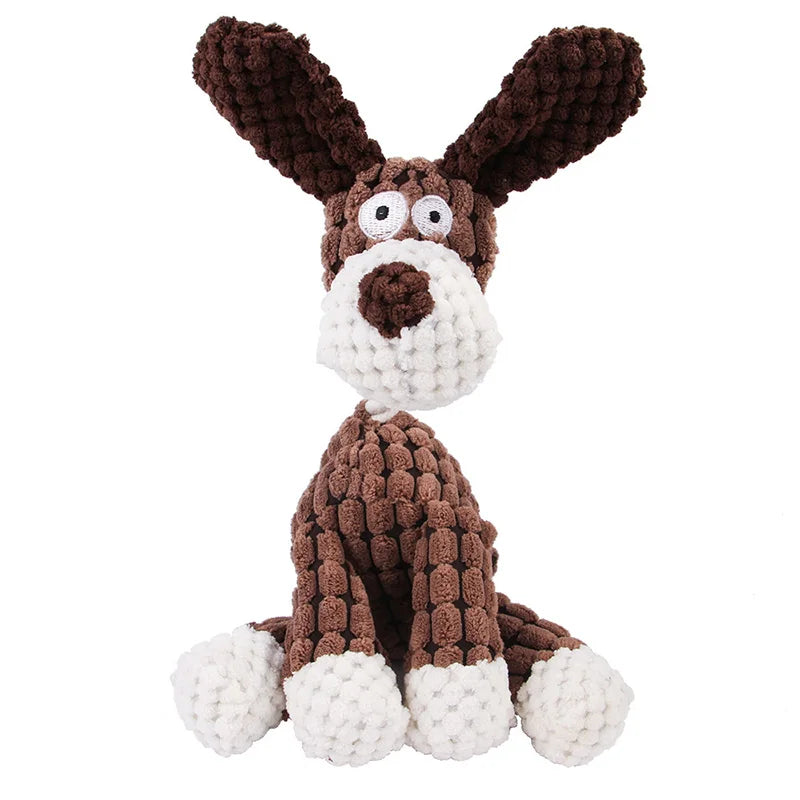 Corduroy Animal Plush Squeaky Dog Toy