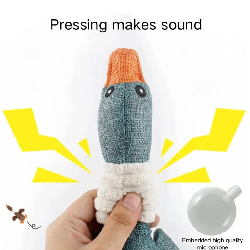 Durable Goose Squeaky Dog Toy – Plush Chew Toy
