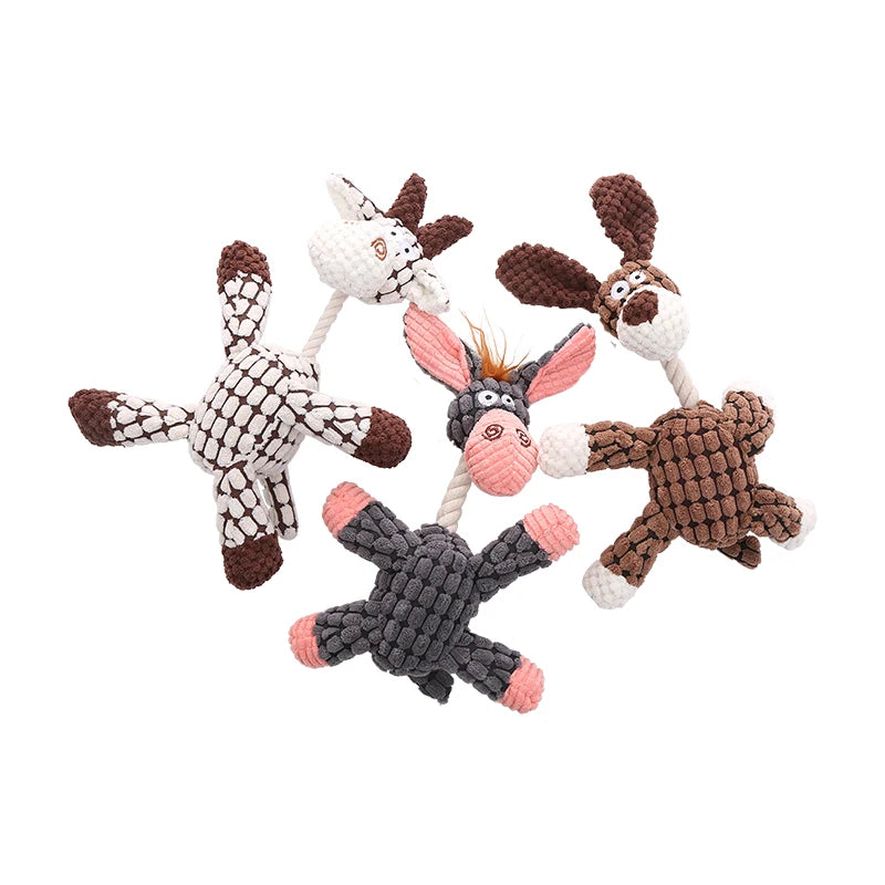 Plush Farm Animal Dog Toy – Squeaky & Durable