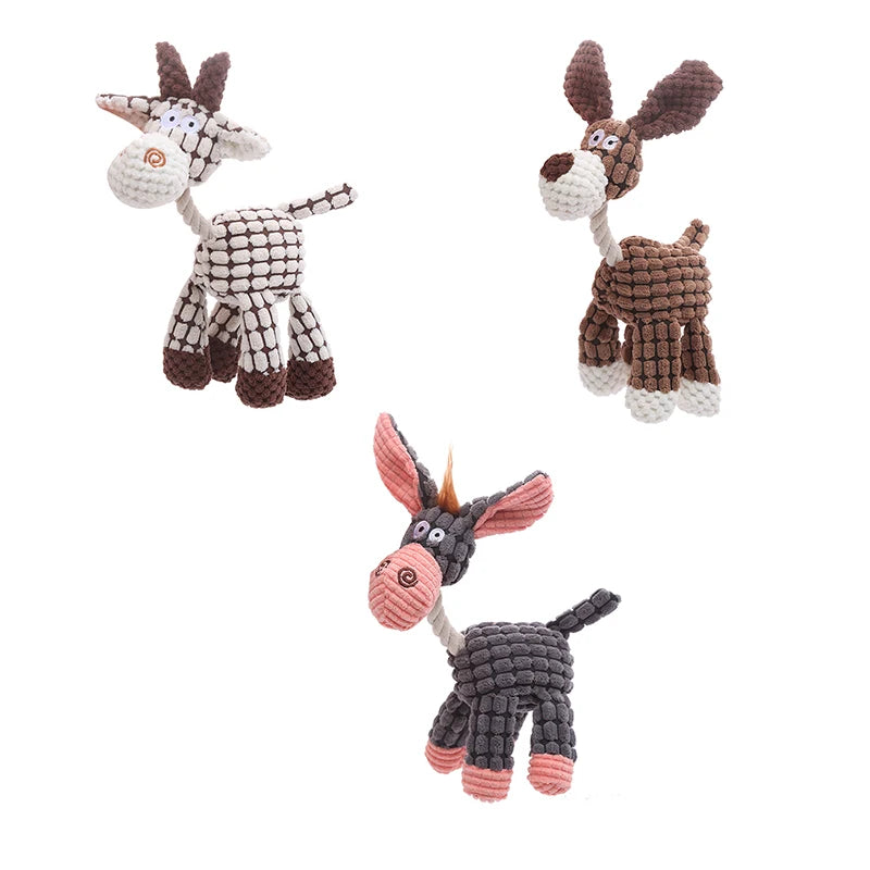 Plush Farm Animal Dog Toy – Squeaky & Durable