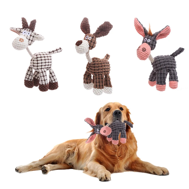 Plush Farm Animal Dog Toy – Squeaky & Durable