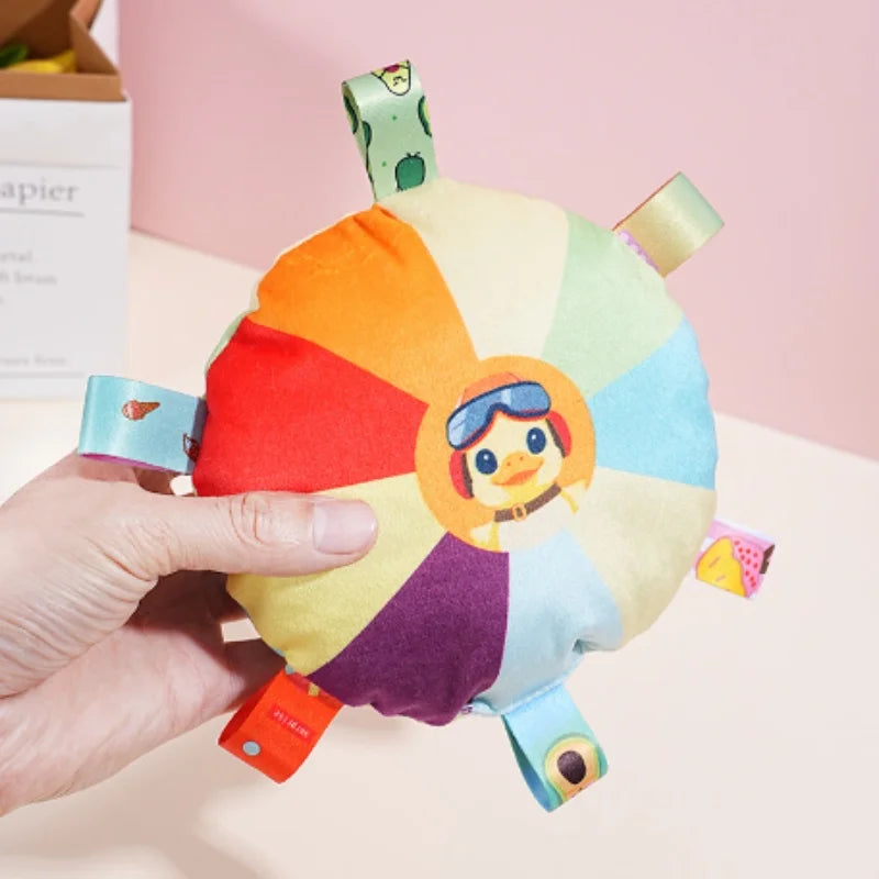 Colorful Plush Dog Chew Toy with Tags