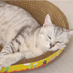 Round Cat Scratcher Bed Bowl with Corrugated Cardboard