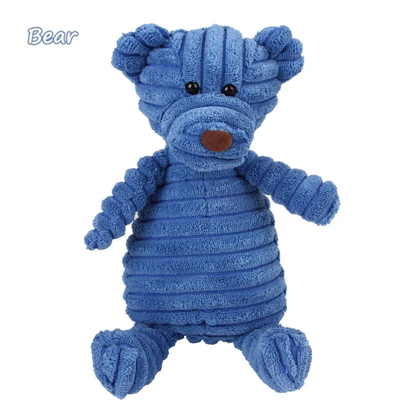 Corduroy Animal Plush Squeaky Dog Toy