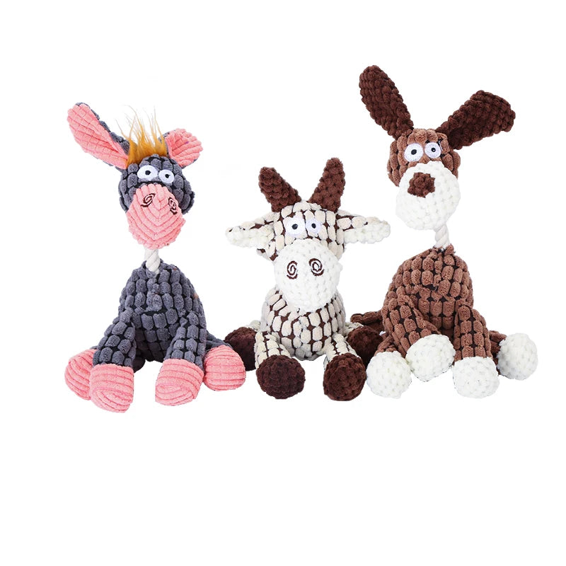 Plush Farm Animal Dog Toy – Squeaky & Durable