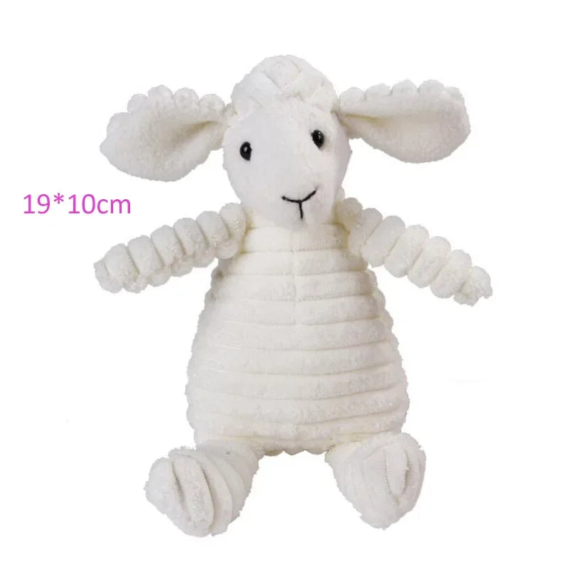 Corduroy Animal Plush Dog Toy with Squeaker