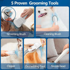 Pet Grooming Vacuum Kit with Clippers & Brushes
