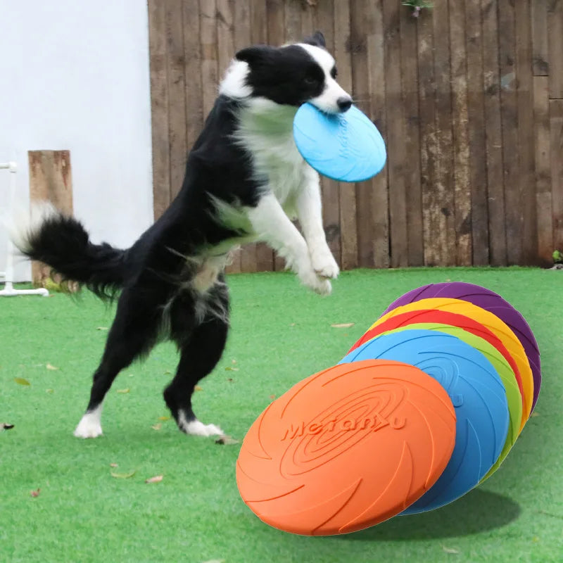 Durable Rubber Dog Frisbee Toy for Outdoor Play