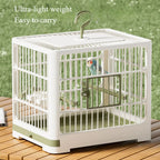 Portable Bird Travel Cage with Perches & Feeders